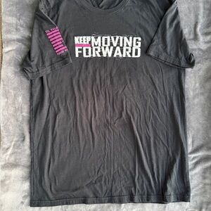 Keep Moving Forward Breast Cancer Awareness Woman’s Short Sleeve Tee - Black